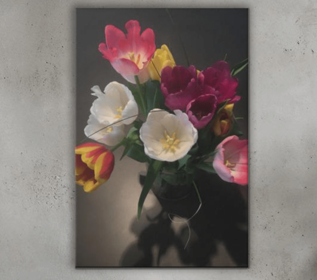tulips bouquet on canvas - the wheaten store