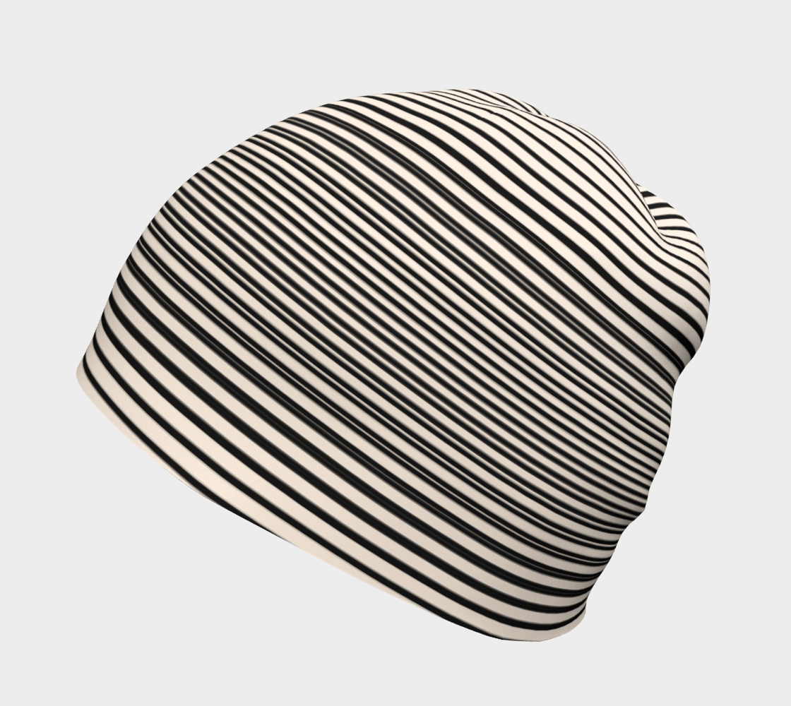 Tuque Hat - Cream Beige Striped