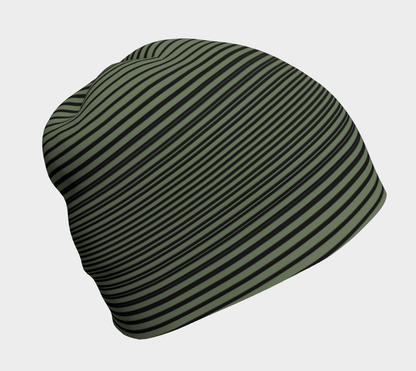 Tuque Hat - Khaki Green Striped - the wheaten store