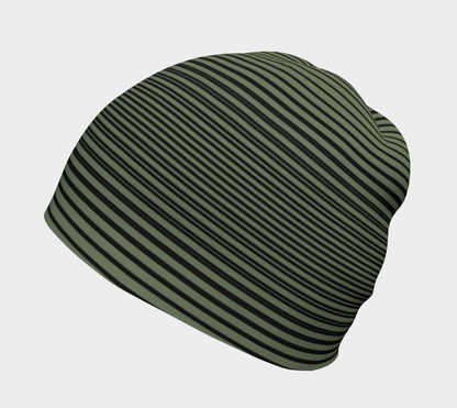 Tuque Hat - Khaki Green Striped - the wheaten store