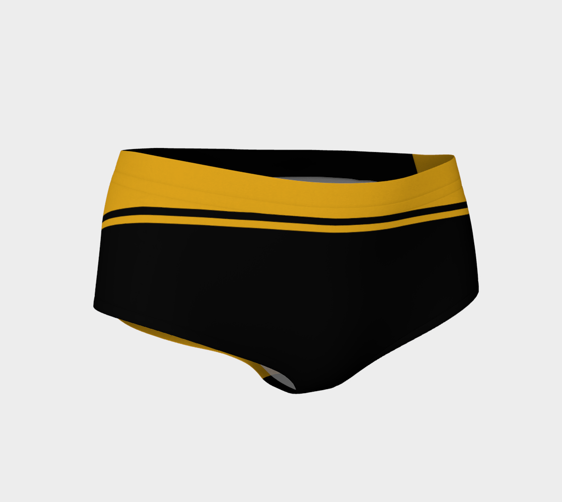Wheaten Puppy Athletic Mini-Shorts - Women - Black & Gold 🇨🇦