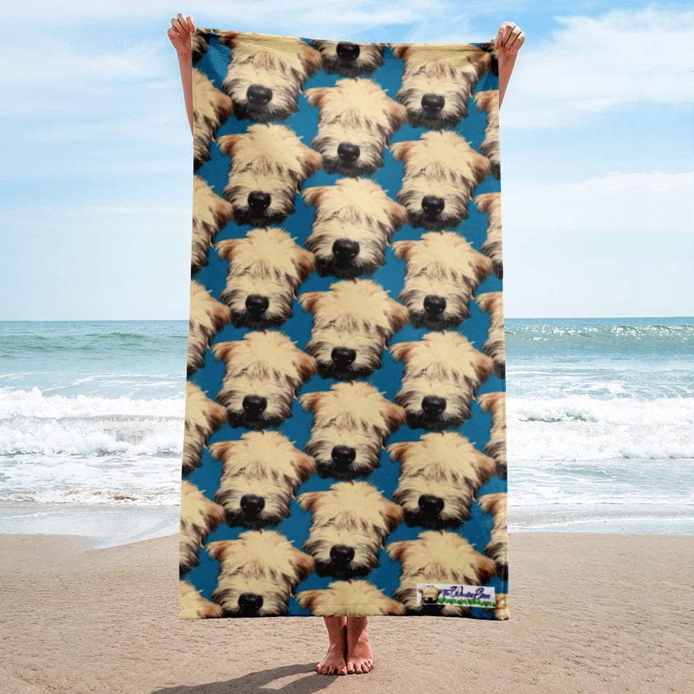 WHEATEN PUPPY - Beach Towel - CERULEAN BLUE