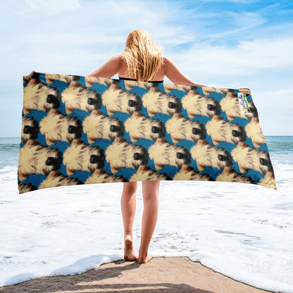 WHEATEN PUPPY - Beach Towel - CERULEAN BLUE