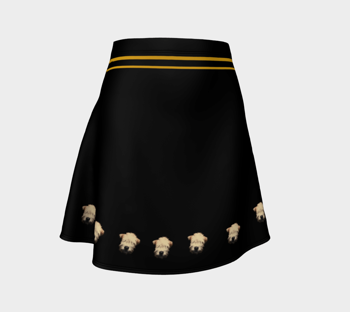 black & Gold Wheaten Puppy Flare skirt - the wheaten store