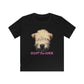 The wheaten Store puppy face on kid black t-shirt