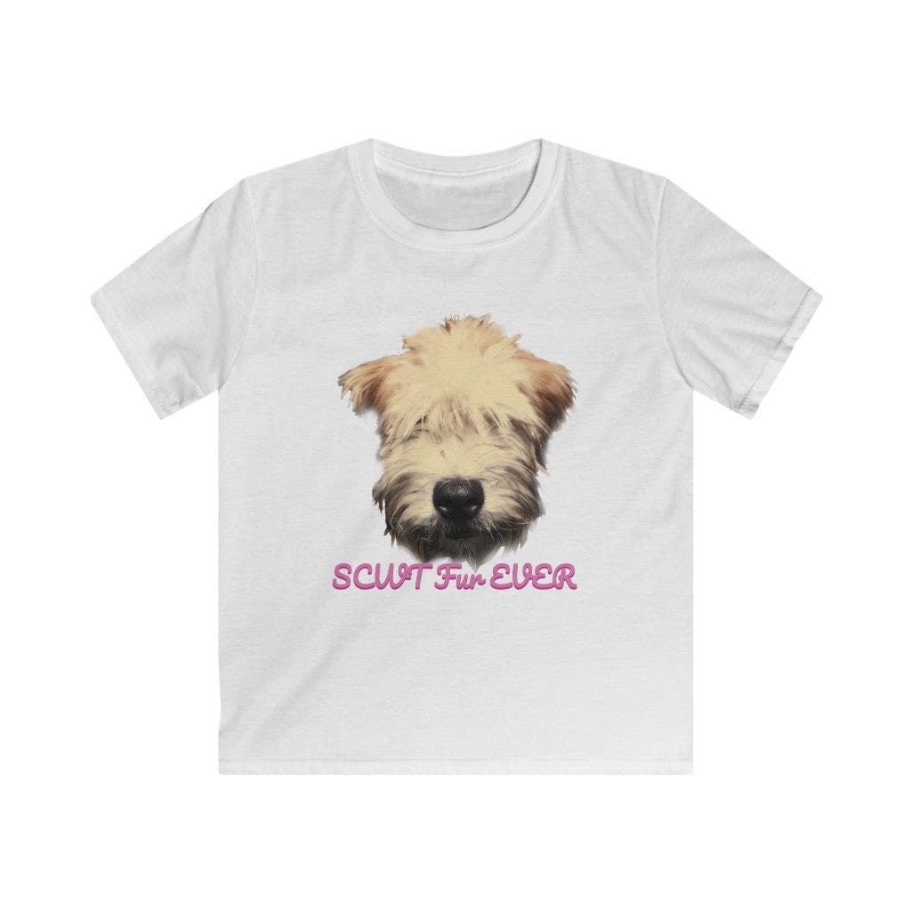The wheaten Store puppy face on kid white t-shirt