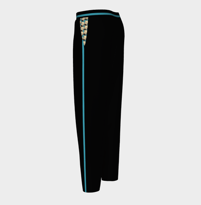 the wheaten store Wheaten Puppy Pants Men - Black & Cyan