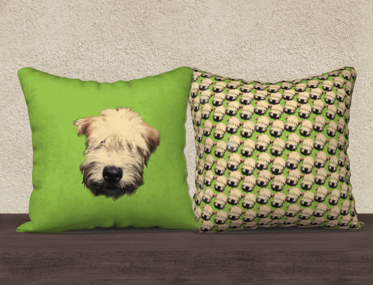 Wheaten Puppy Pillow Case - Green 🇨🇦 - The Wheaten Store