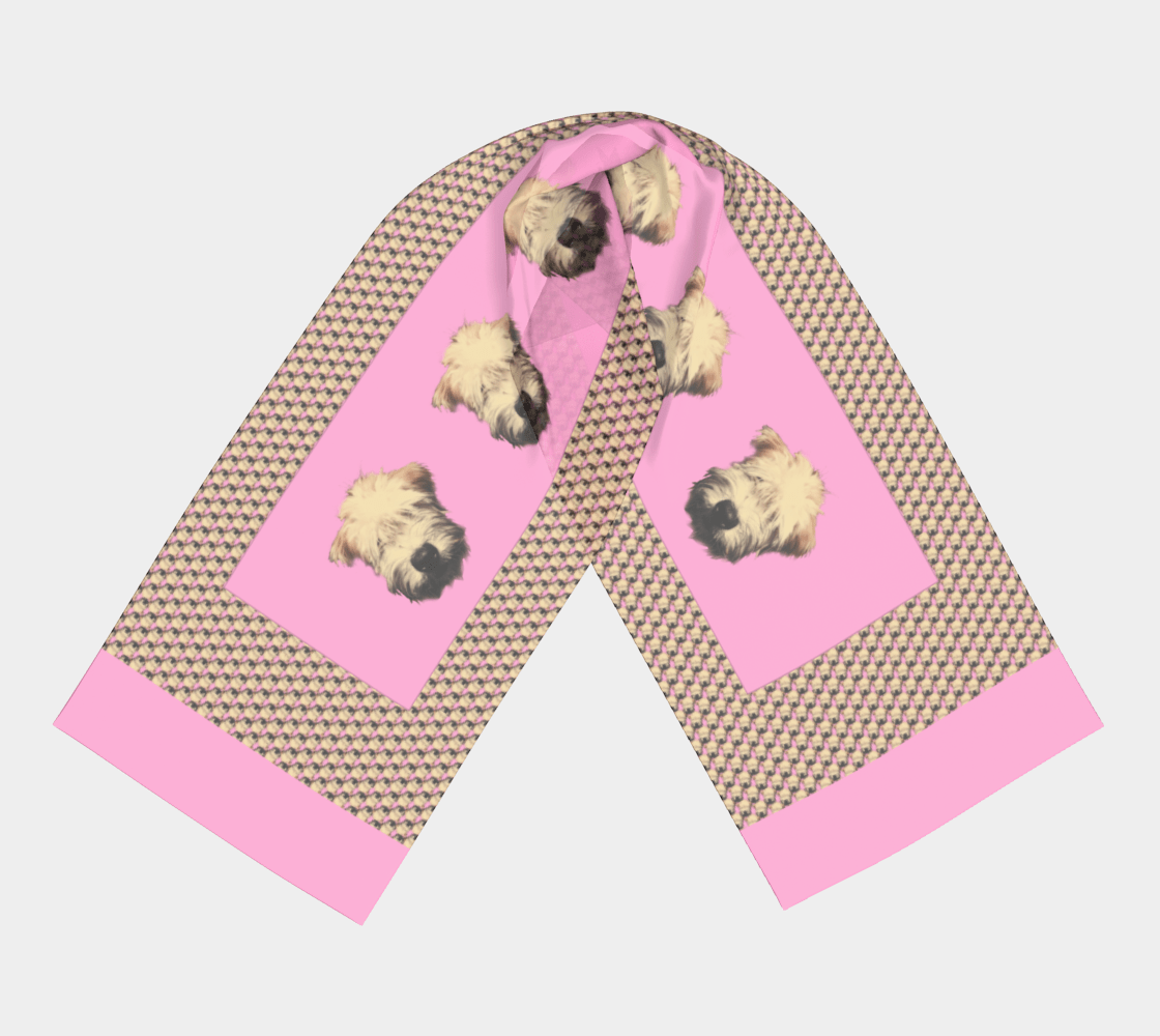 Wheaten Puppy Silk Habotai Scarf - Candy Pink 🇨🇦 - The Wheaten Store