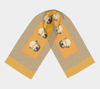 Wheaten Puppy Silk Habotai Scarf - Gold 🇨🇦 - The Wheaten Store