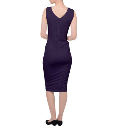 Wheaten Puppy Sleeveless Pencil Dress - purple