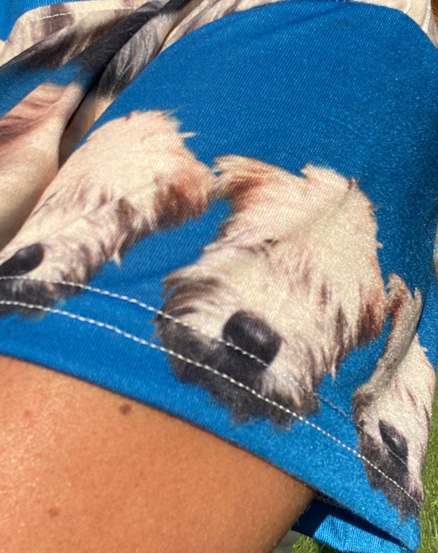 Wheaten puppy t-shirt dress left shoulder 