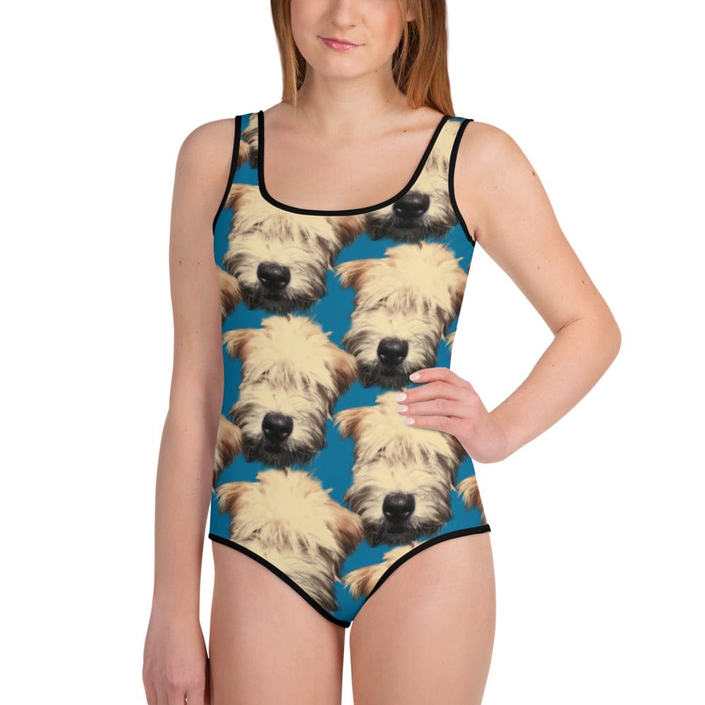 Wheaten Puppy one piece swimsuit for teenager - the wheaten store
