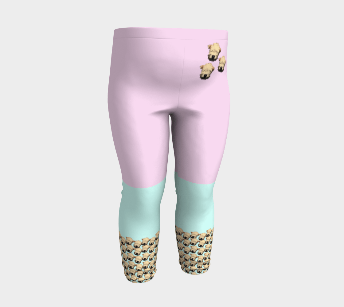 Wheaten Puppy Todler Leggings - pink and Sky Blue