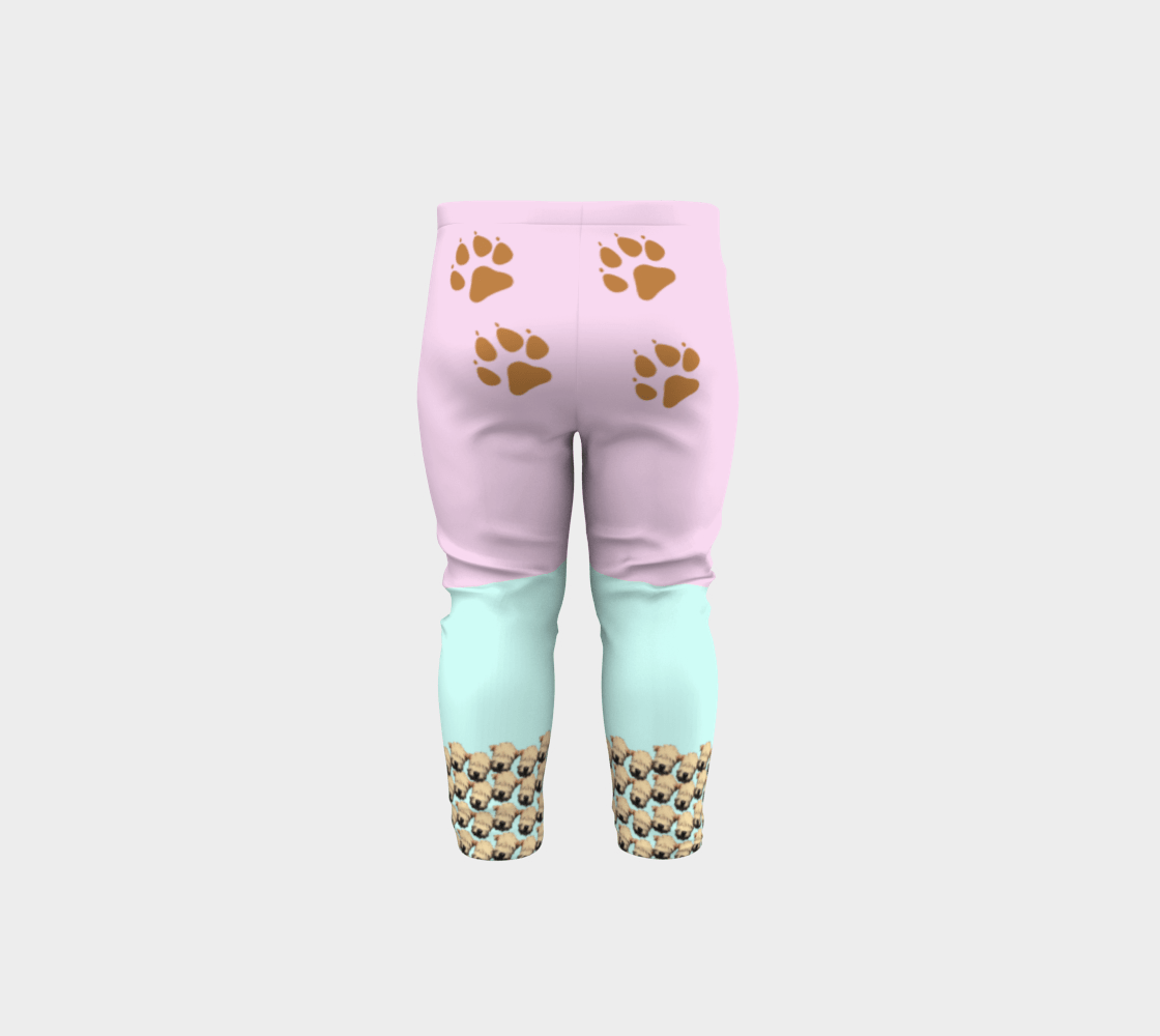 Wheaten Puppy Todler Leggings - pink and Sky Blue
