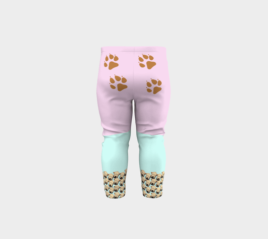 Wheaten Puppy Todler Leggings - pink and Sky Blue