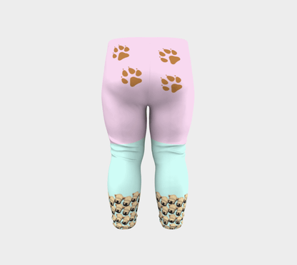 Wheaten Puppy Todler Leggings - pink and Sky Blue