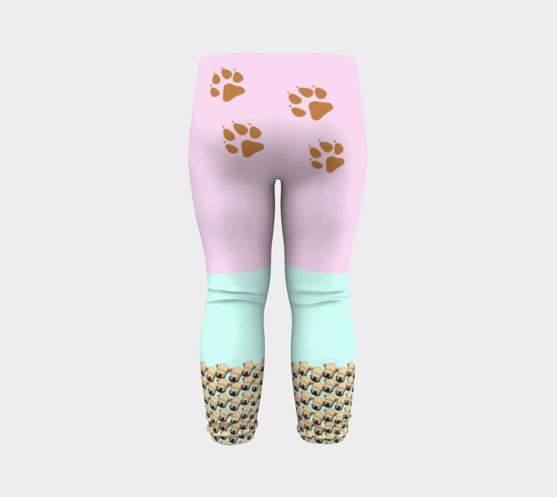 Wheaten Puppy Todler Leggings - pink and Sky Blue