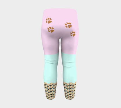 Wheaten Puppy Todler Leggings - pink and Sky Blue