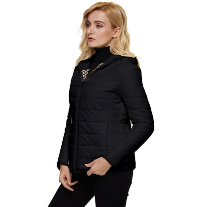 Veste matelassée à capuche pour femme Wheaten Puppy - Noir