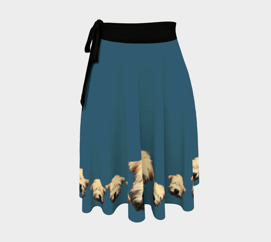 Wheaten Puppy wrap skirt - cerulean blue 🇨🇦
