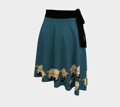 Wheaten Puppy wrap skirt - cerulean blue 🇨🇦