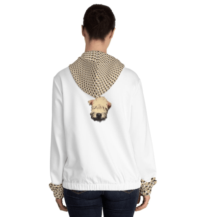 Wheaten Puppy Zipped Hoodie - women - White - the wheaten store