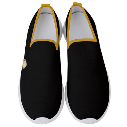 the-wheaten-store-wheatenpuppy-face-men-s-slip-on-sneakers-shoes - Black & Gold - the wheaten store