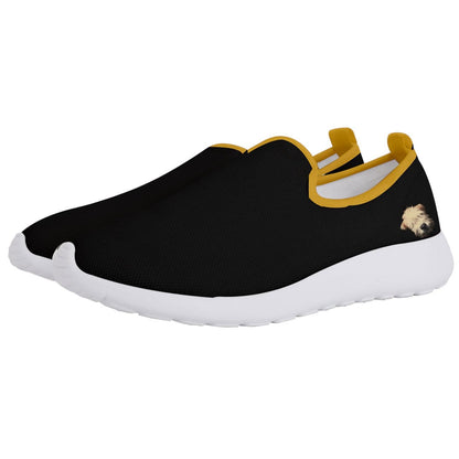 the-wheaten-store-wheatenpuppy-face-men-s-slip-on-sneakers-shoes - Black & Gold - the wheaten store