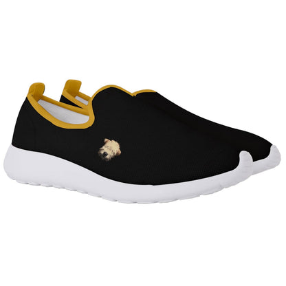 the-wheaten-store-wheatenpuppy-face-men-s-slip-on-sneakers-shoes - Black & Gold - the wheaten store